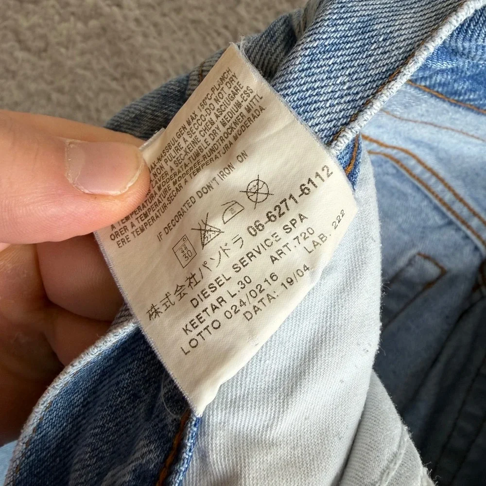 Vintage Diesel Keetar Jeans Mens 31 (29x29) Light Wash Straight Leg Denim Italy